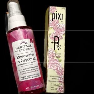 Heritage Store Rosewater & Glycerin Facial mist and Pixi radiance perfector new